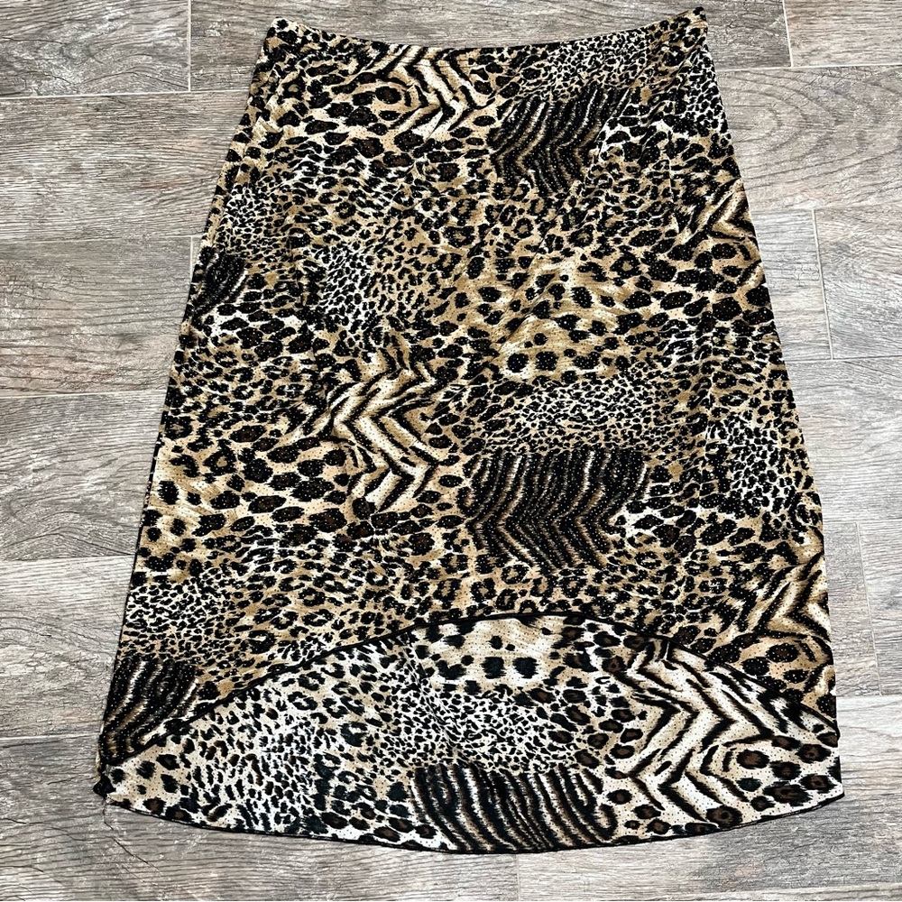 Leopard Print Midi Skirt